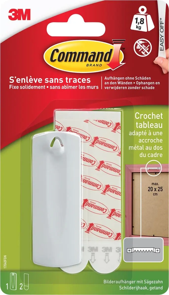 3M Command Schilderijhaak 17040C - 2 Strips - afbeelding 2 van 6