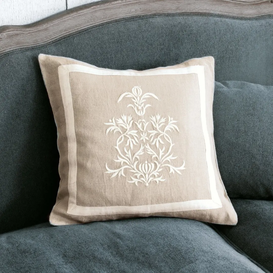 Loberon Many Kussenhoes - Beige/Crème - afbeelding 2 van 6