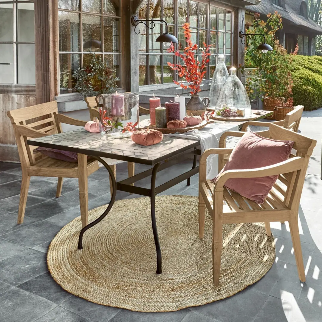 Loberon Labaroche Tafel - 6 Personen - Grijs/Bont - afbeelding 5 van 6