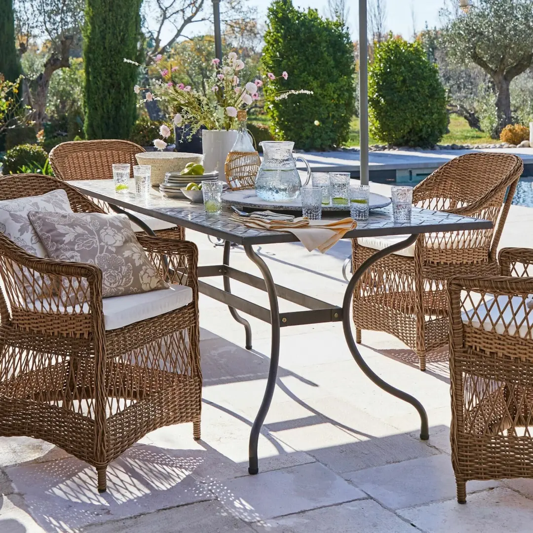 Loberon Labaroche Tafel - 6 Personen - Grijs/Bont - afbeelding 6 van 6