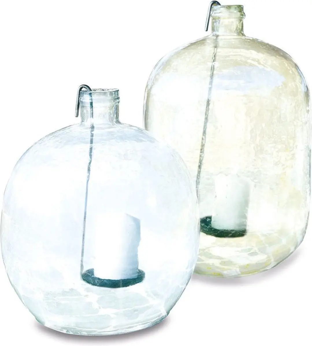 Loberon Michel Windlicht - 2 Stuks - Ø18cm - Groen/Blauw - afbeelding 2 van 6