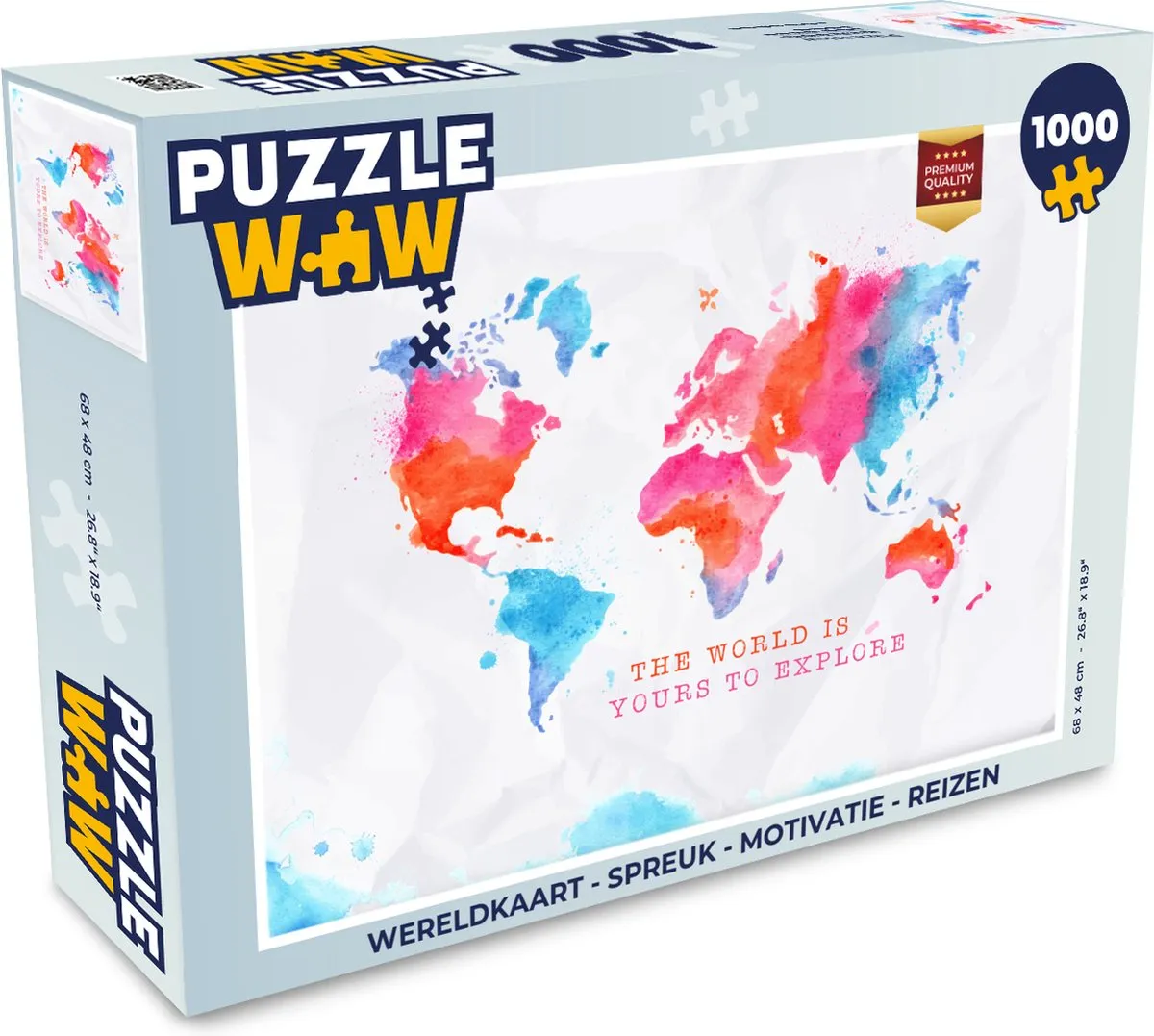 PuzzleWow Wereldkaart Legpuzzel 1000 Stuks