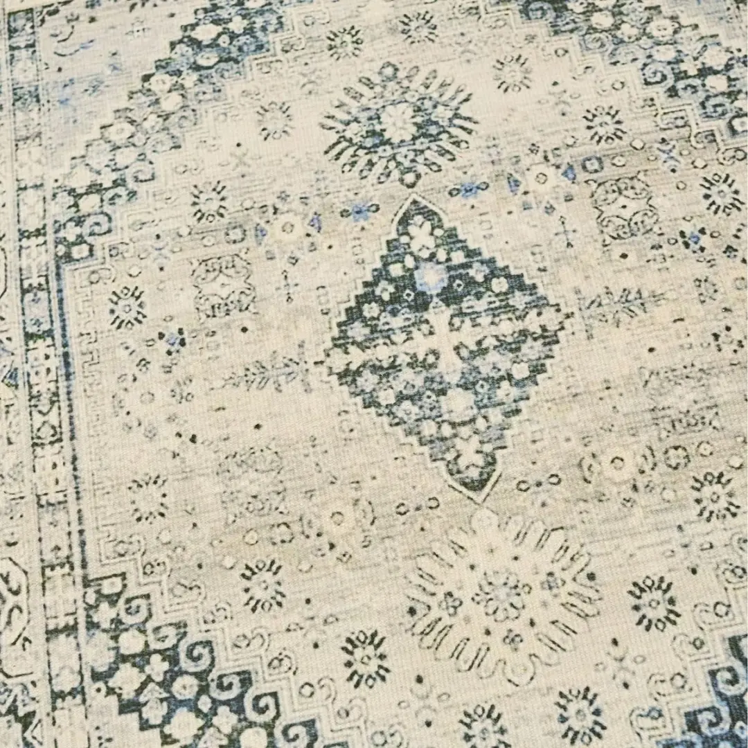 Loberon Daly Vloerkleed - Blauw - afbeelding 4 van 6