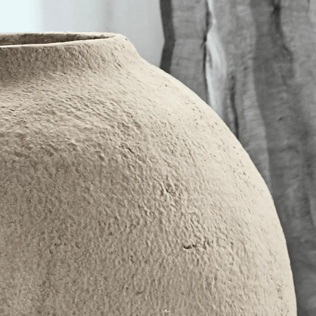 Loberon Samai Vaas - Ø42cm - Antiekbeige - afbeelding 3 van 6