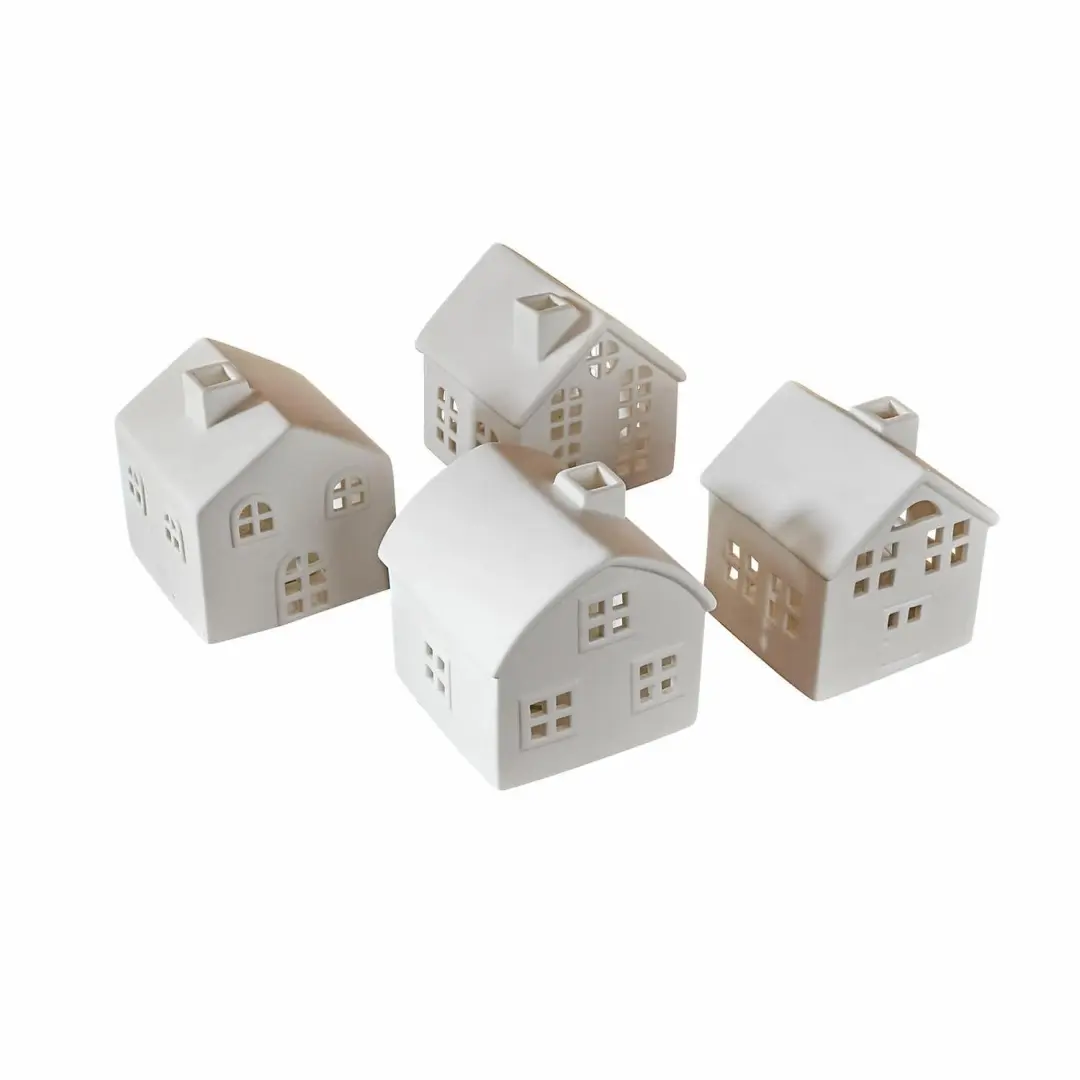 Loberon Country Windlicht - 4 Stuks Wit - afbeelding 2 van 6
