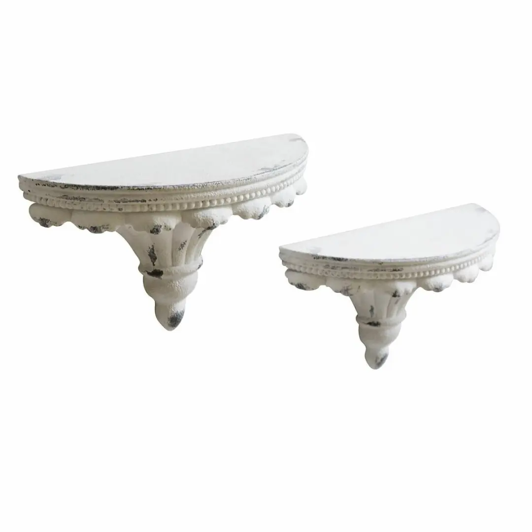 Loberon Liara Wandconsole Set - 2 Stuks Antiekwit - afbeelding 2 van 6