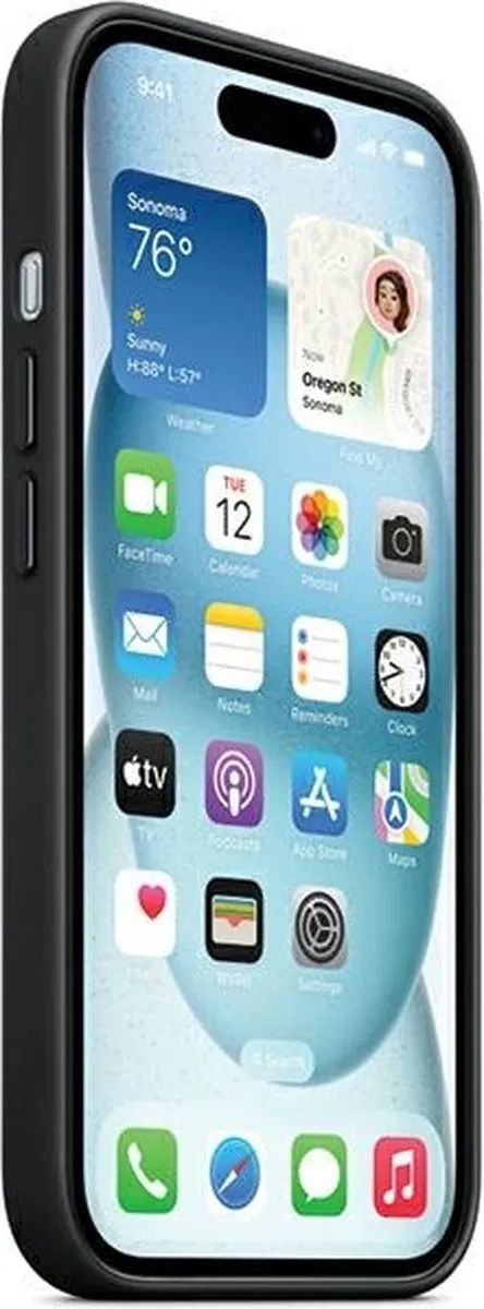 Apple FineWoven Hoes iPhone 15 Plus - Zwart - MT423ZM/A