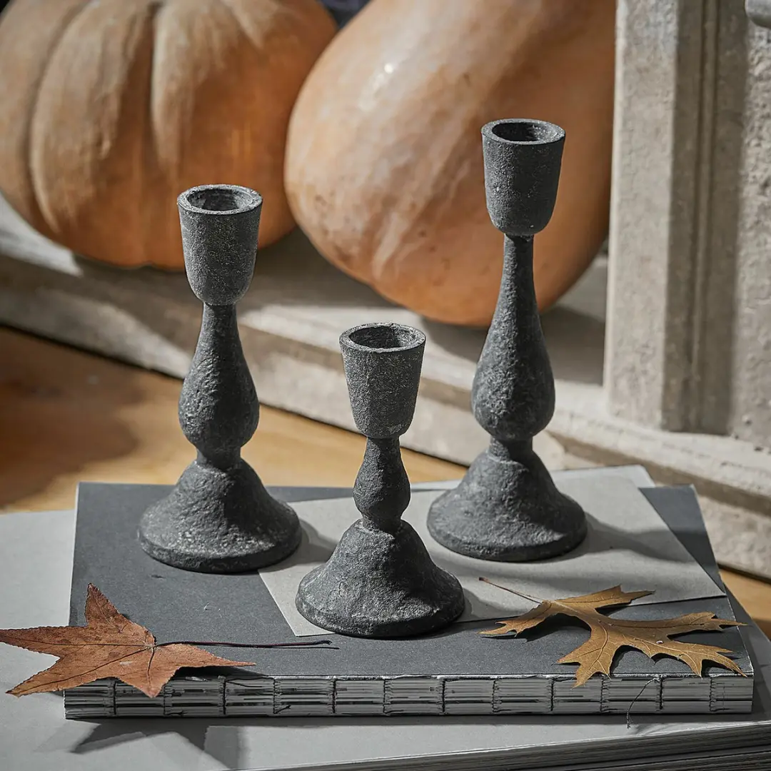 Loberon Lavignoux Kandelaar Set 3 Stuks Antiekgrijs - afbeelding 2 van 5