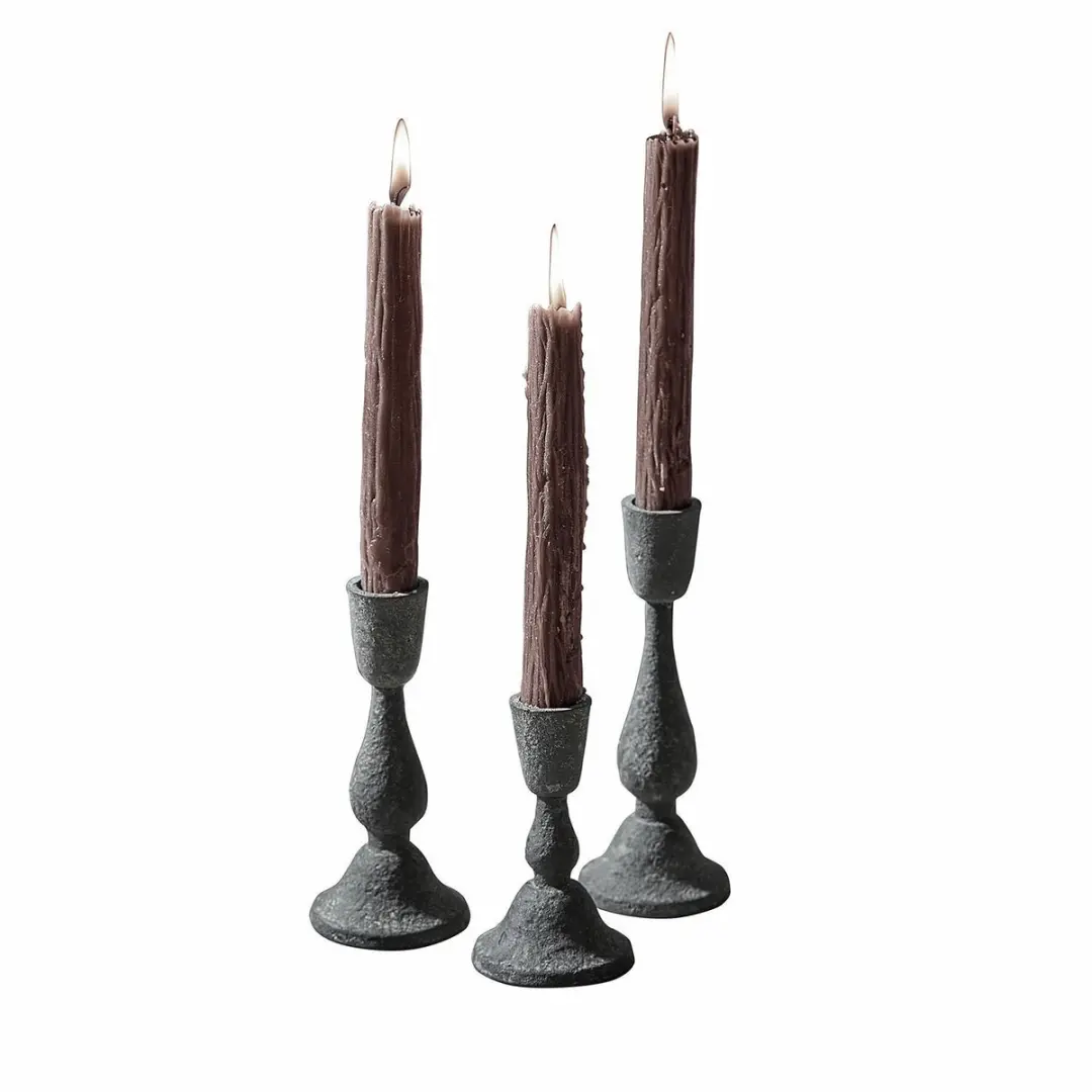 Loberon Lavignoux Kandelaar Set 3 Stuks Antiekgrijs