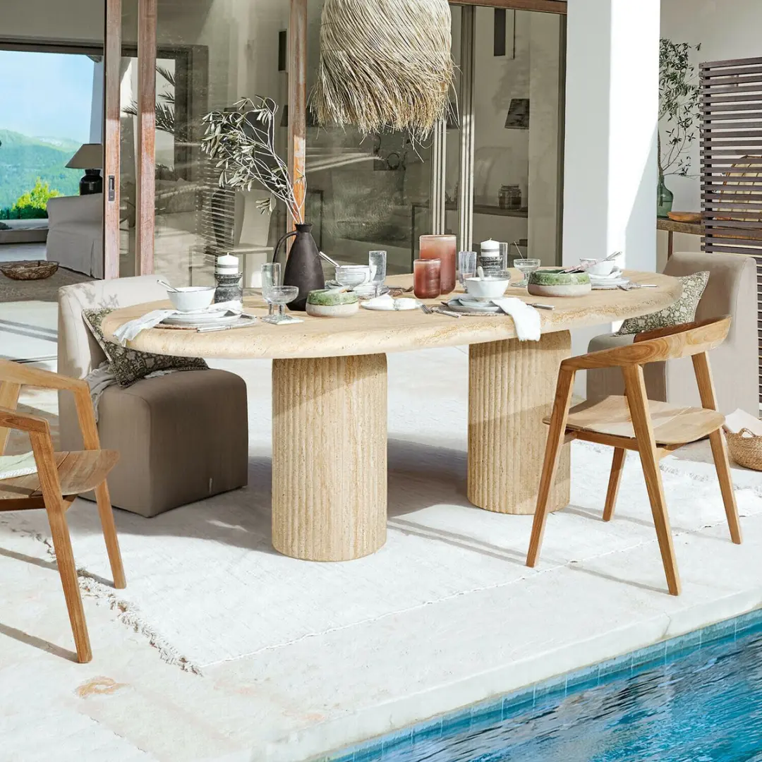Loberon Calerio Tafel - 6 Personen - Crème - afbeelding 6 van 6