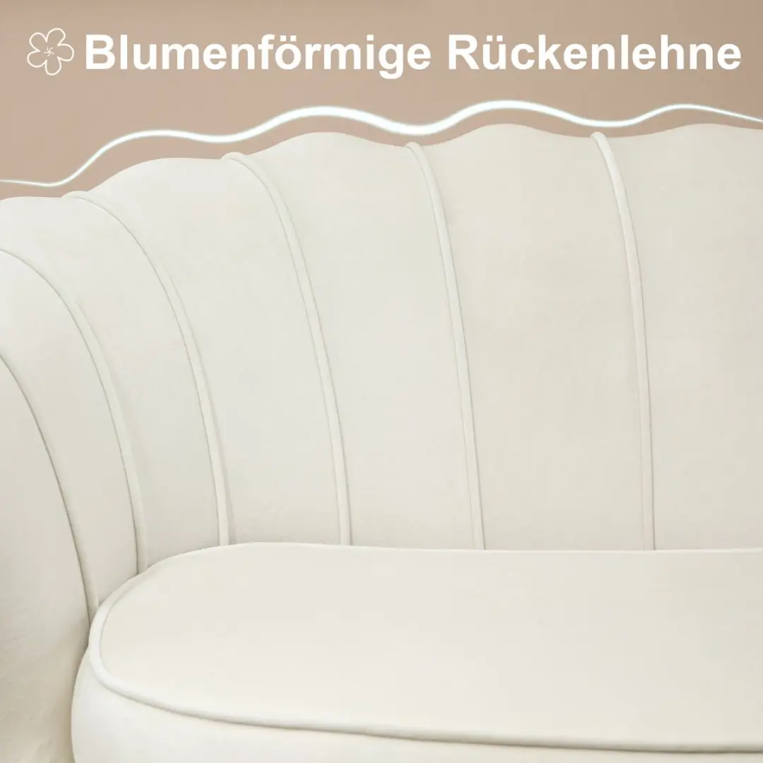 Homcom 2-zits Vintagebank - 130x77x77cm - Crème - afbeelding 6 van 6