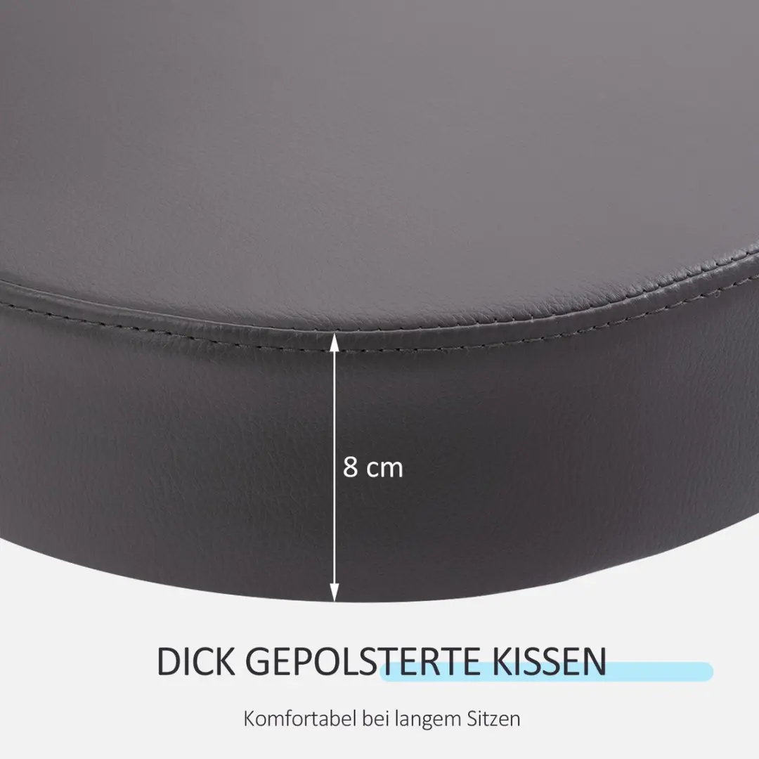 Homcom Kunstleder Salonhocker 35cm - Grijs - afbeelding 5 van 6