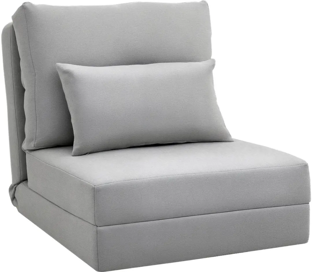 HOMCOM-Schlafsessel-Leinen, Metall-80L x 60B x 56H cm-Grau