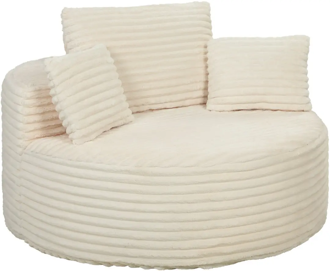 HOMCOM Armchair-Polyester-130 x 130 x 82 cm-Creme