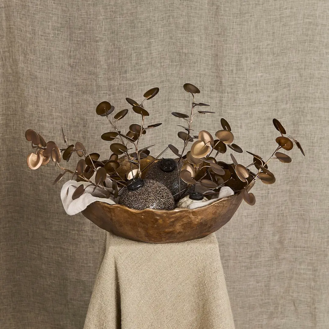 Loberon Quéloraine Schaal - Ø36,5cm - Antiekgoud - afbeelding 2 van 5