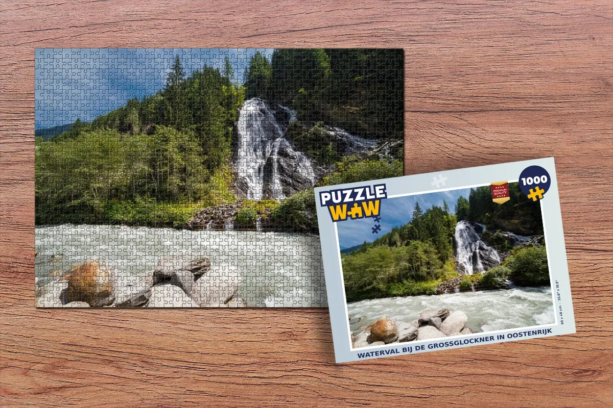 PuzzleWow Legpuzzel Waterval Grossglockner 1000 Stuks