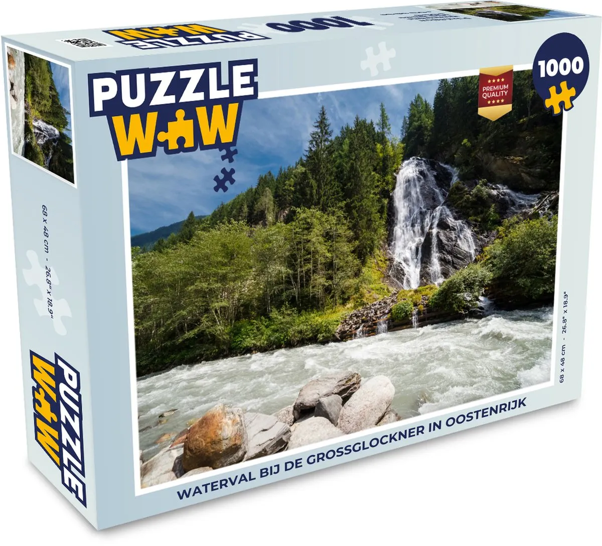 PuzzleWow Legpuzzel Waterval Grossglockner 1000 Stuks - Multicolor