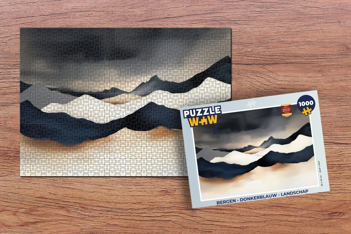 PuzzleWow Bergen Puzzel 1000 Stuks - Donkerblauw