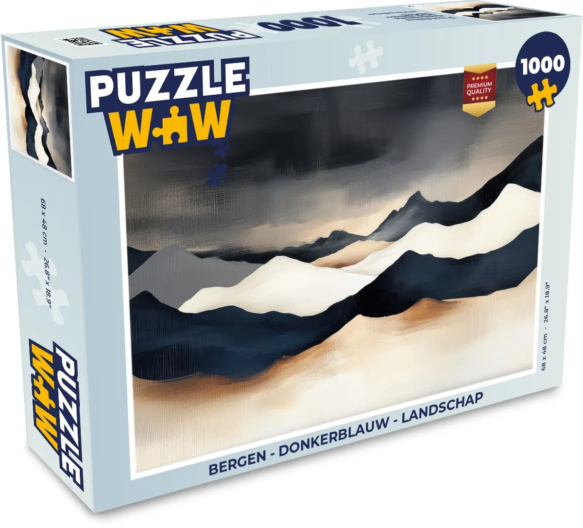 PuzzleWow Bergen Puzzel 1000 Stuks - Donkerblauw