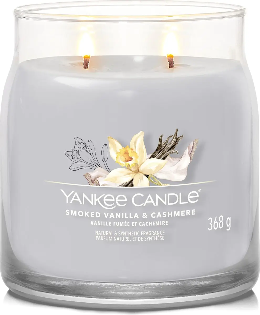 Yankee Candle Smoked Vanilla & Cashmere Geurkaars - 368g - afbeelding 3 van 3
