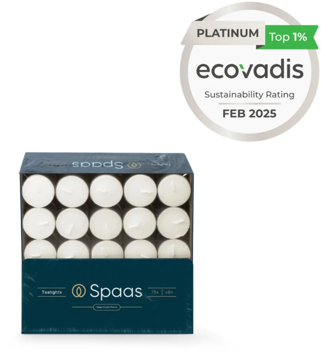 Spaas Theelichtjes 8 uur - 75 Stuks Wit - afbeelding 5 van 6