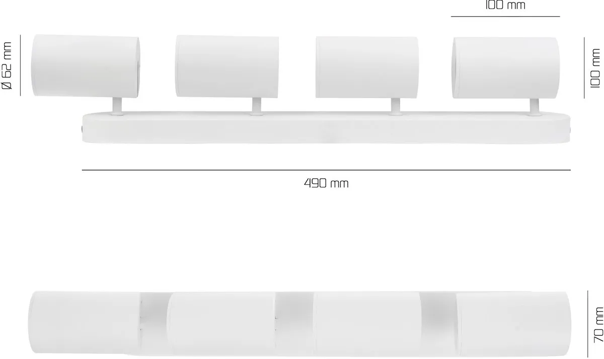 Ledvion LED Plafondspot 4x 4,9W 4000K GU10 - Wit