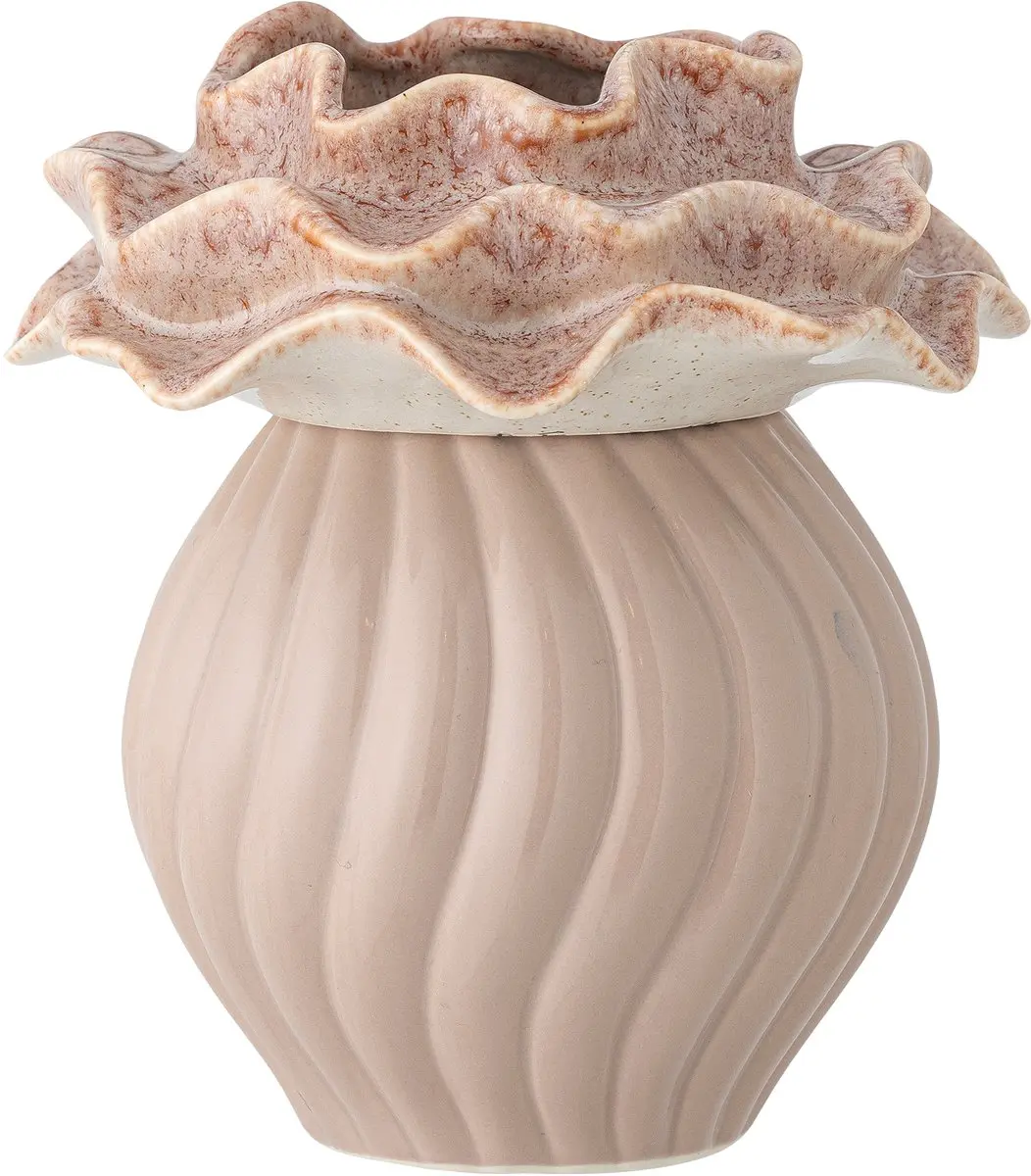 Bloomingville Vaas aardewerk rose Petalia 17cm