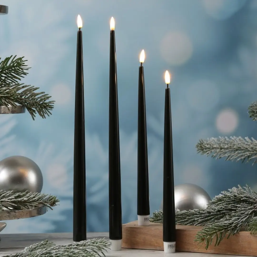 Deluxe Homeart LED Glanzende Dinerkaars Donker Groen - 2 Stuks - afbeelding 3 van 3