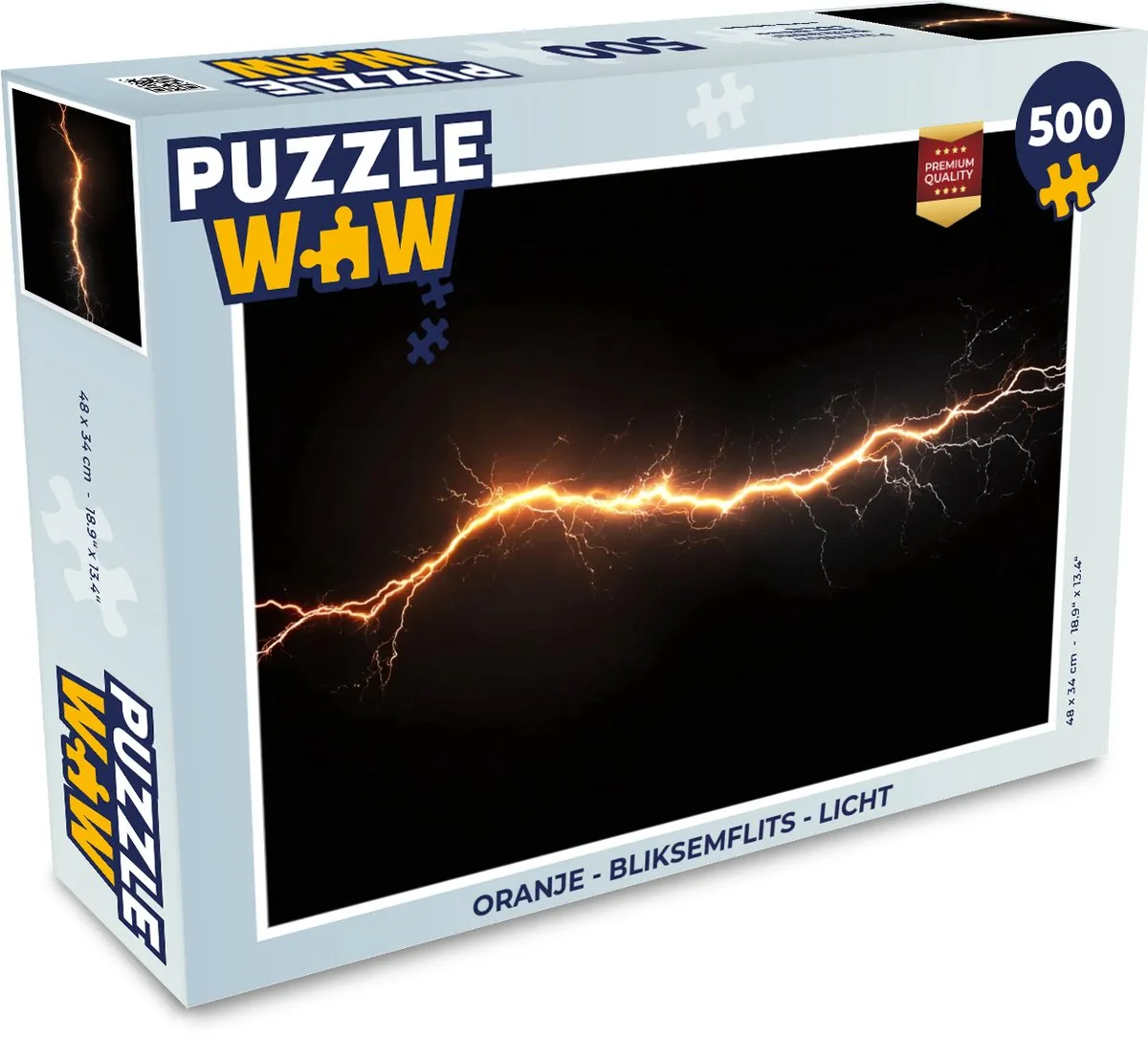 PuzzleWow Bliksemflits Legpuzzel 500 Stuks - Vonken Oranje