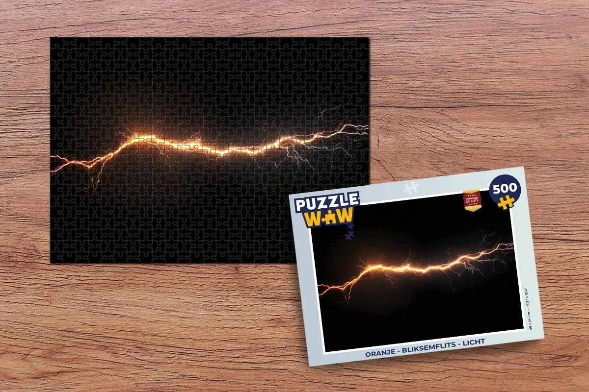 PuzzleWow Bliksemflits Legpuzzel 500 Stuks - Vonken Oranje