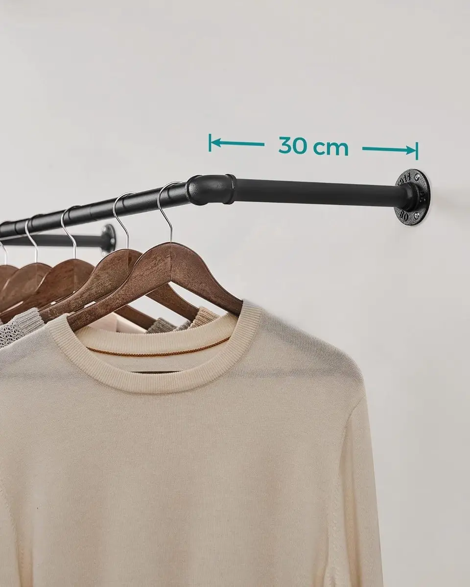Songmics HSR67BK Wandstang 92cm - Zwart - afbeelding 5 van 6