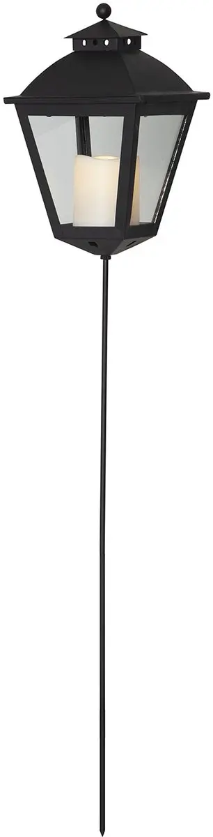 Star Trading graflantaarn 'Serene' incl. LED kaars, batterij, timer, zwart, 84cm