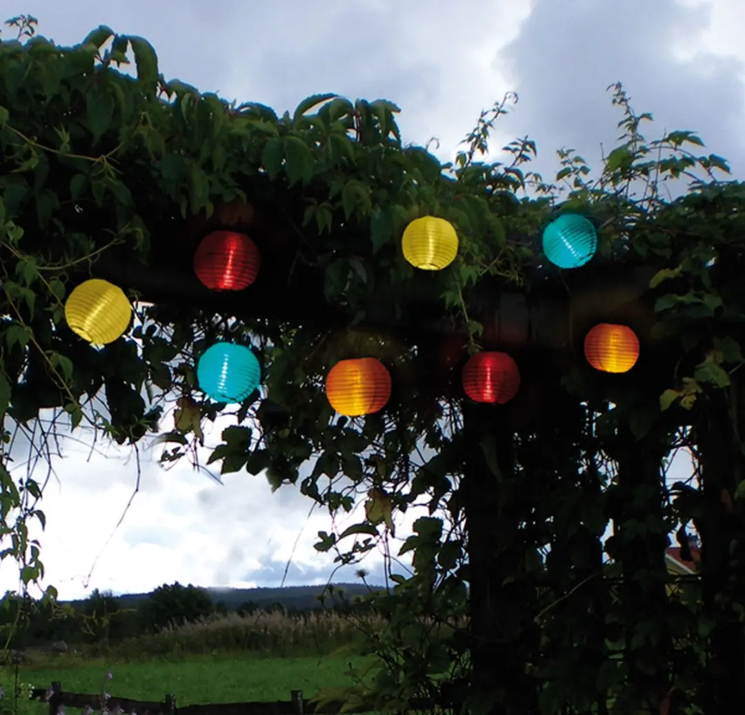 Star Trading Bonte LED-Solar-Lichtketting 10 Lampions