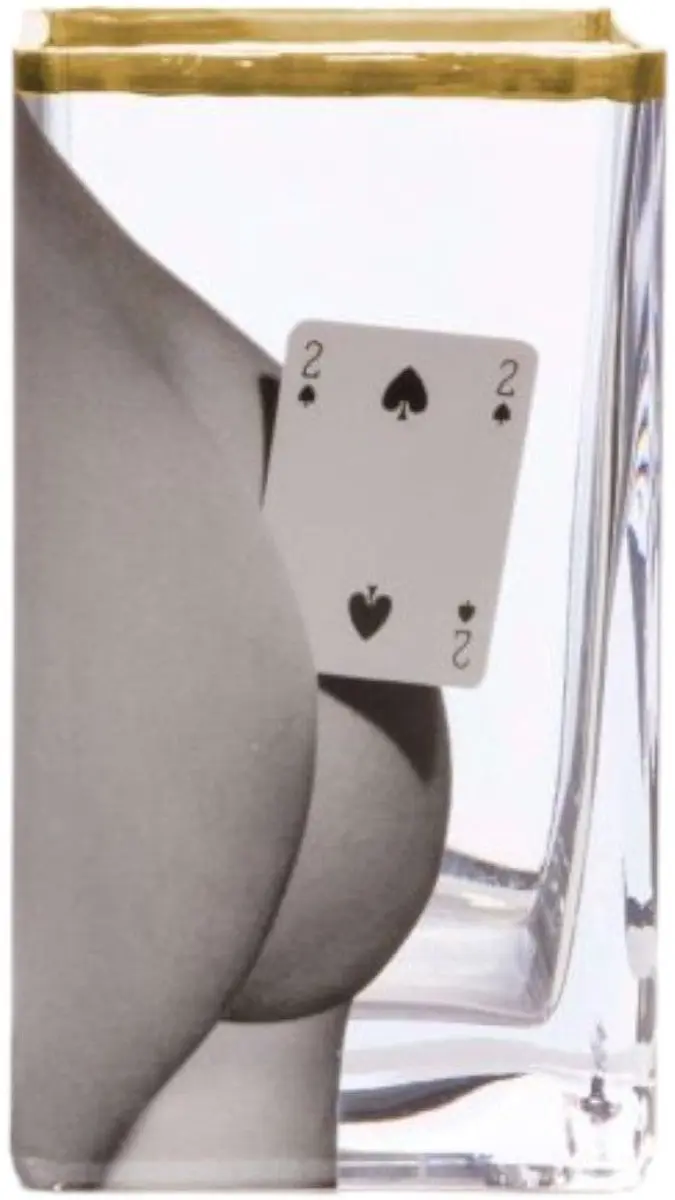 VASO IN VETRO TOILETPAPER 10X8 H14 14122 TWO OF SPADES SELETTI GREY