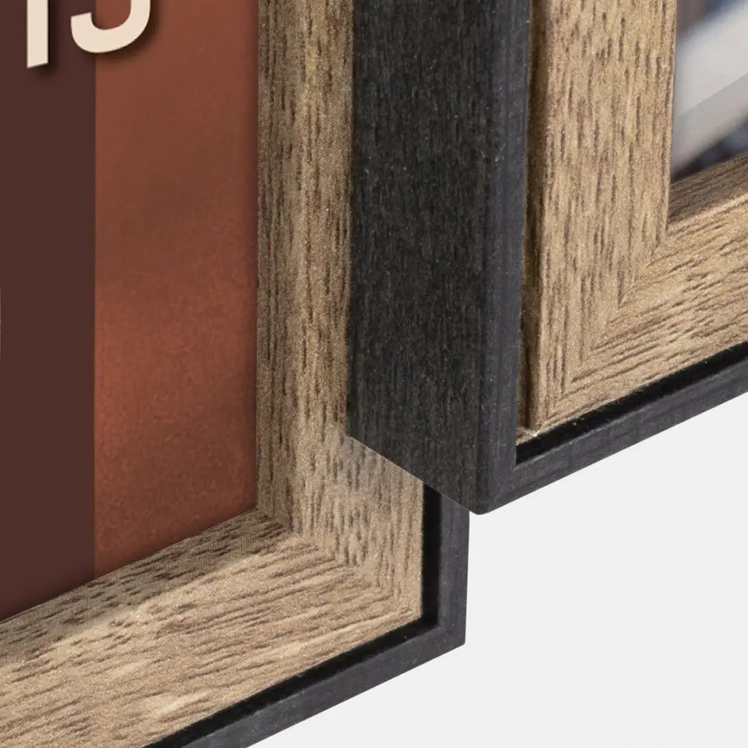 ZEP Lubecca Houten Fotolijst DA266 - 6x 10x15cm - Zwart/Bruin - afbeelding 3 van 5