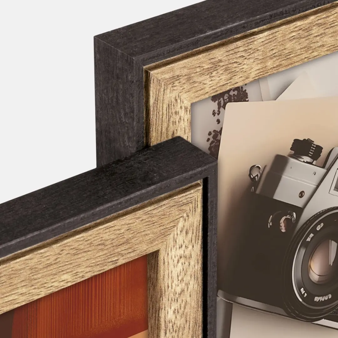 ZEP Lubecca Houten Fotolijst DA266 - 6x 10x15cm - Zwart/Bruin - afbeelding 4 van 5