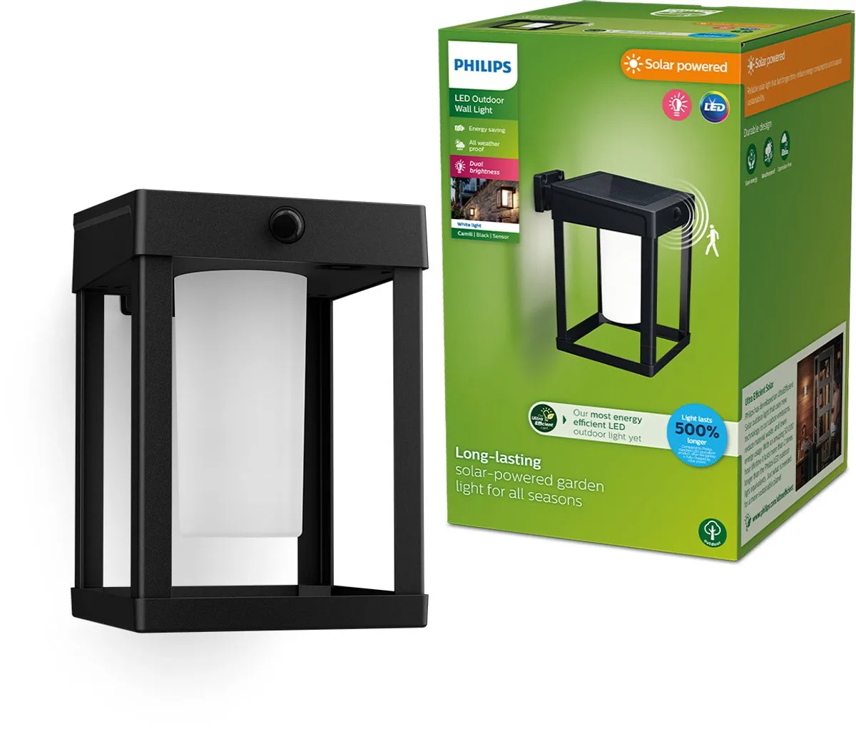 Philips Camill Solar Wandlamp Vierkant - 1.4W - Mix