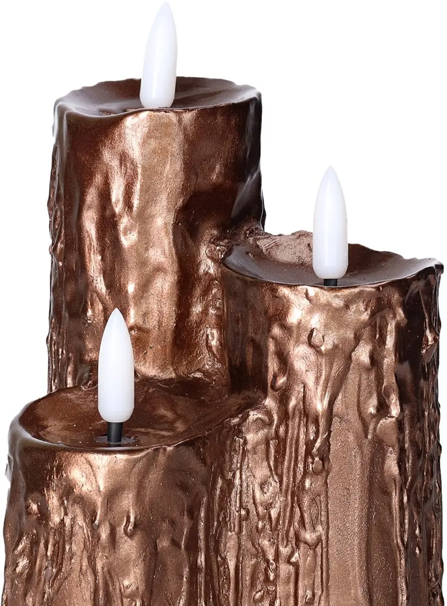 Anna's Collection LED Druipkaarsen 3x - Brons - afbeelding 3 van 5