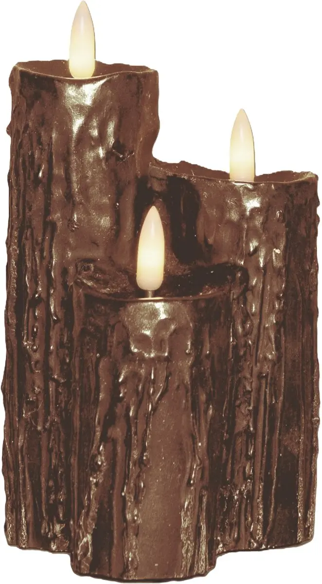 Anna's Collection LED Druipkaarsen 3x - Brons