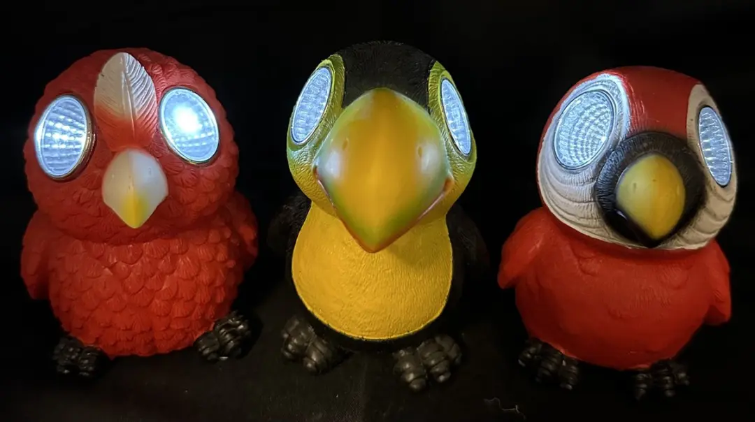Polyresin solarlampen "tropische vogels"