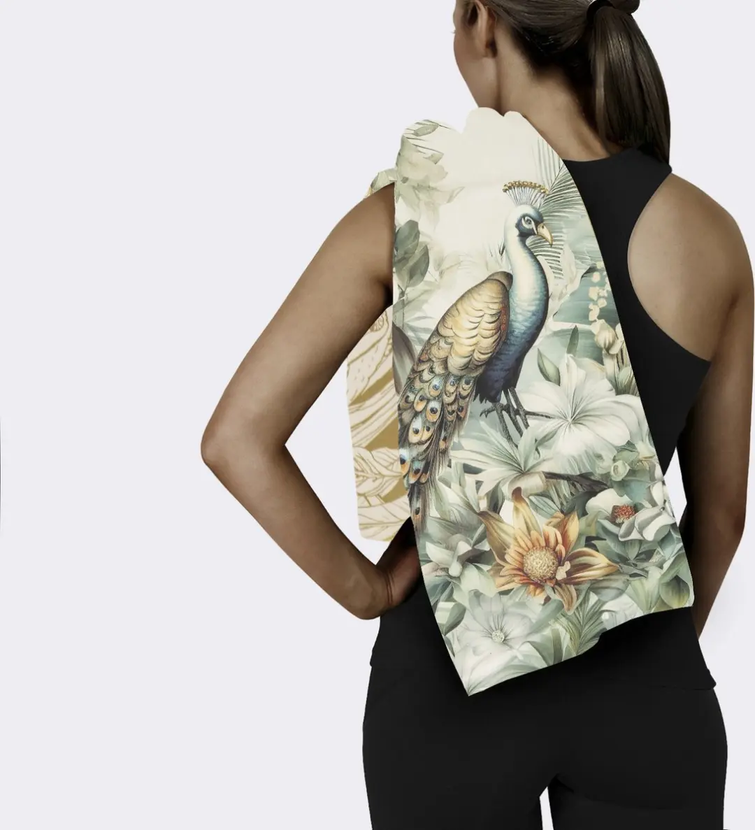 HIP Yoga / Reishanddoek "bladeren en vogels"
