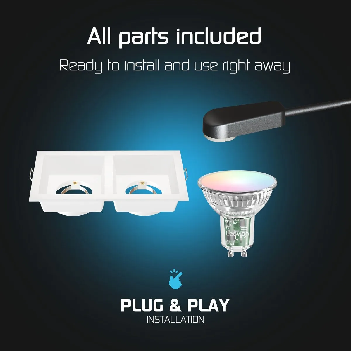 LEDVION Smart Inbouwspot 6x GU10 RGBW 4.9W - Wit