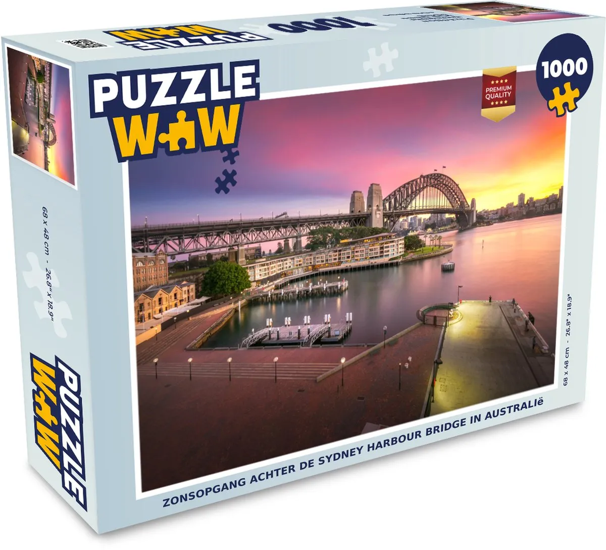 PuzzleWow Legpuzzel Zonsopgang Sydney Harbour Bridge 1000 Stuks - Multicolor