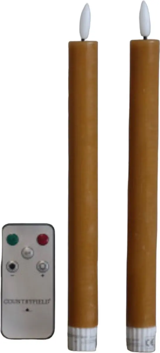 Countryfield Lyon LED-kaarsen Set 2 - Ø2.2cm Oranje - afbeelding 4 van 5