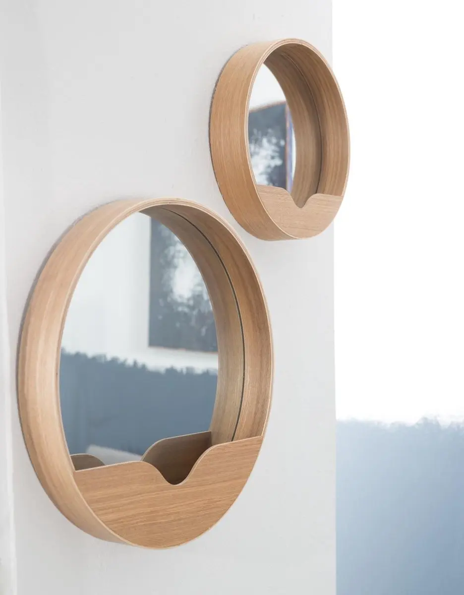 Zuiver Round Wall Spiegel 60cm - Bruin - afbeelding 6 van 6