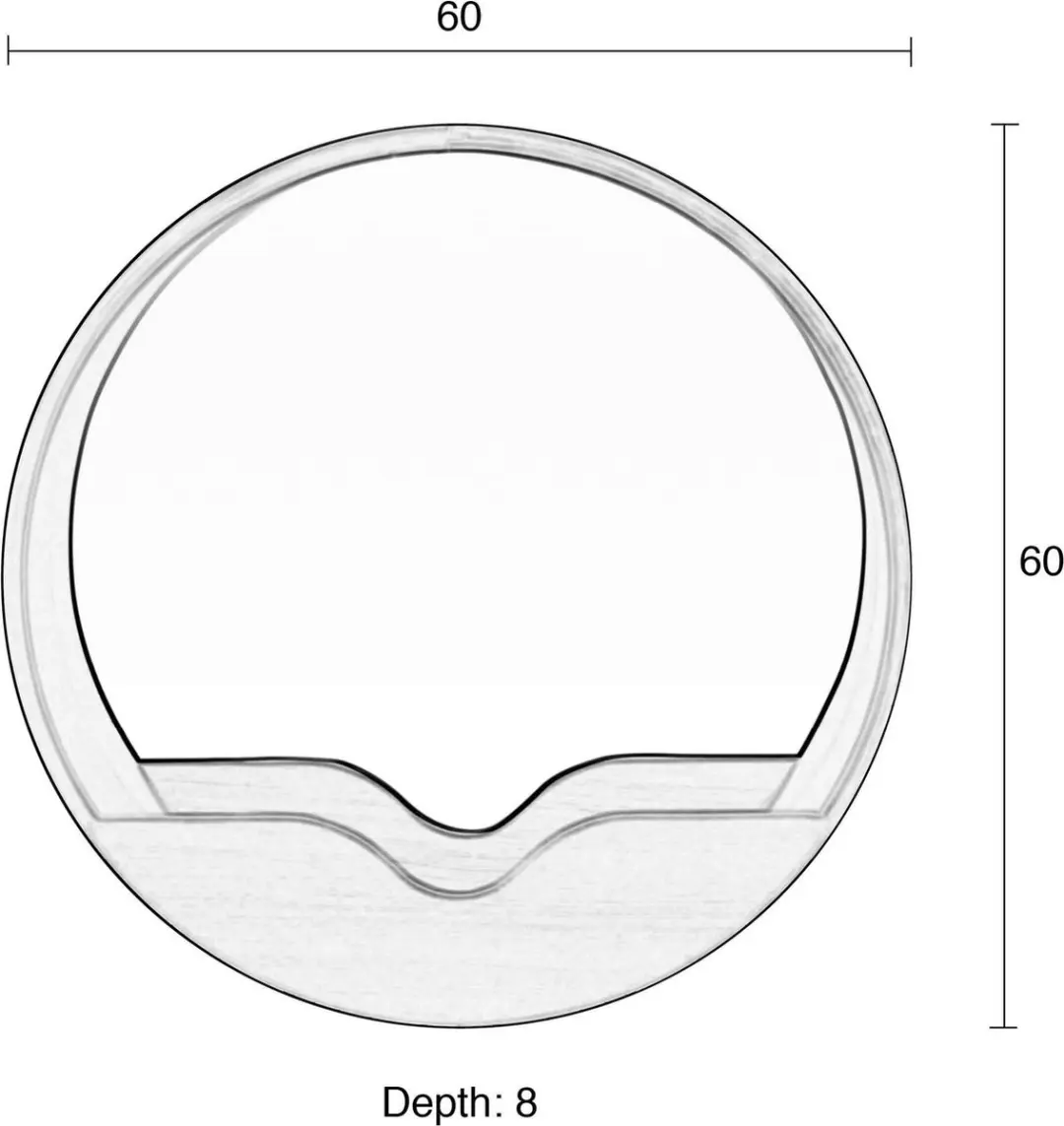 Zuiver Round Wall Spiegel 60cm - Bruin - afbeelding 5 van 6