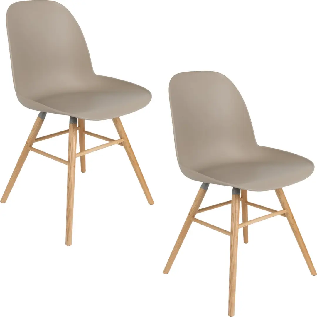 Zuiver Albert Kuip Eetkamerstoelen Taupe - Set van 2