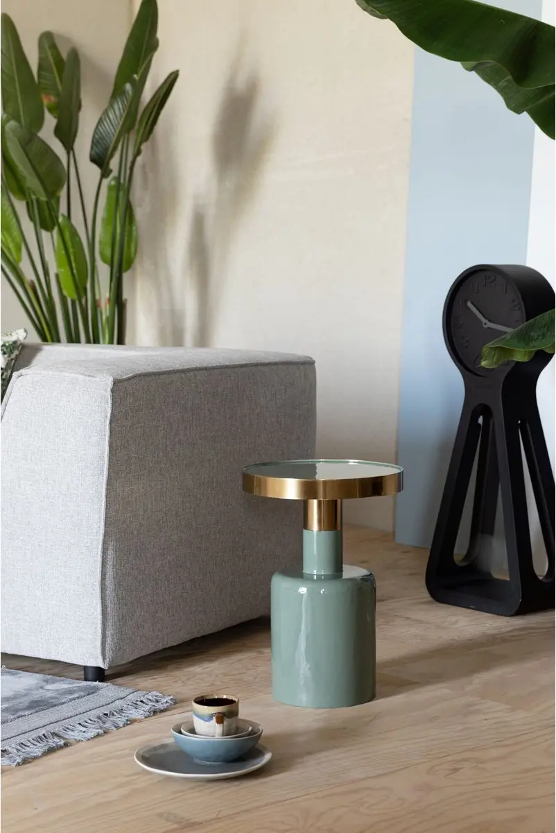 Zuiver Glam Bijzettafel 36cm - Groen/Goud - afbeelding 2 van 6