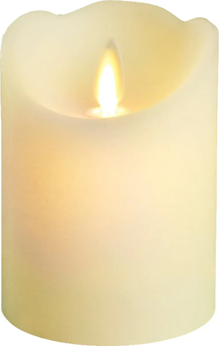Lumineo LED Kaars Creme D7,5xH10cm Warm Wit Flikkerend - afbeelding 3 van 3