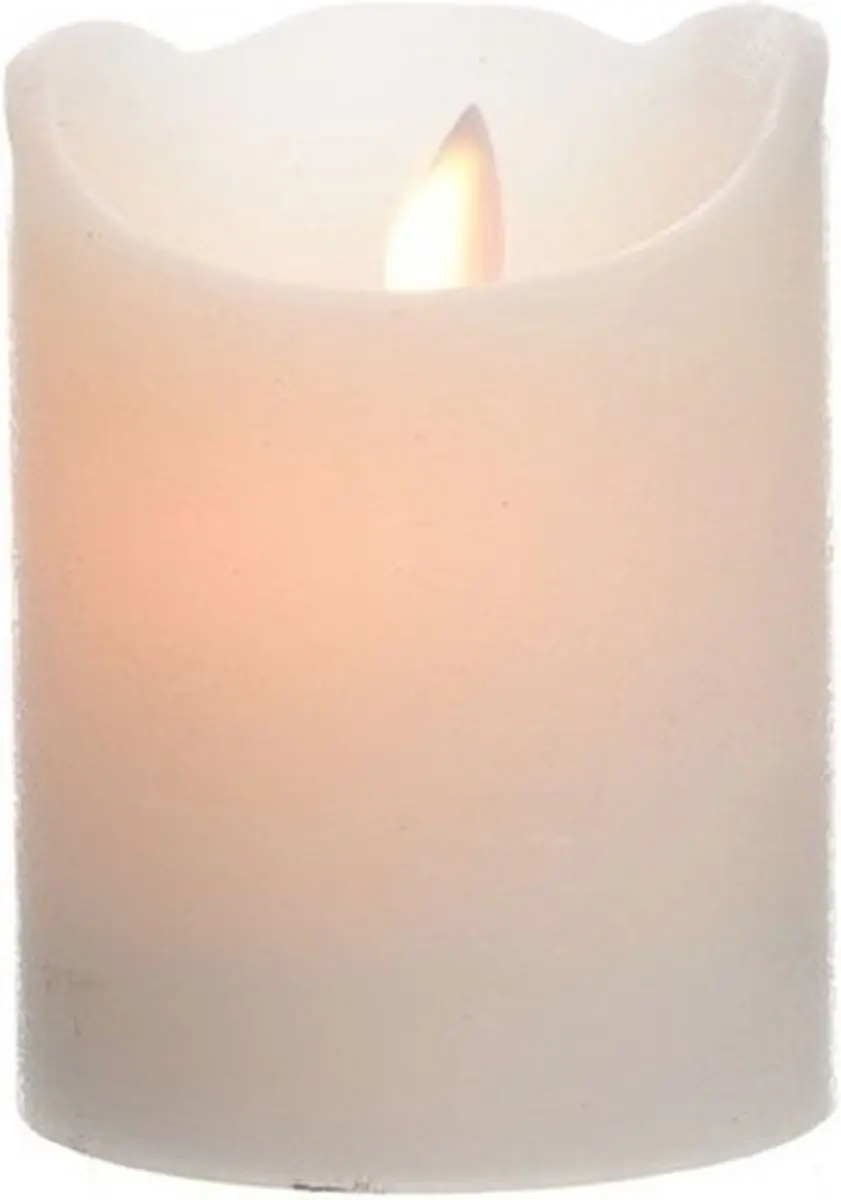 Lumineo LED Kaars Creme D7,5xH10cm Warm Wit Flikkerend